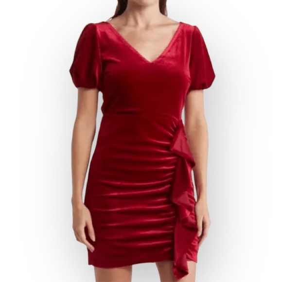 SAM EDELMAN: Ruched Velvet Sheath Dress (NWT) - Picture 1 of 5